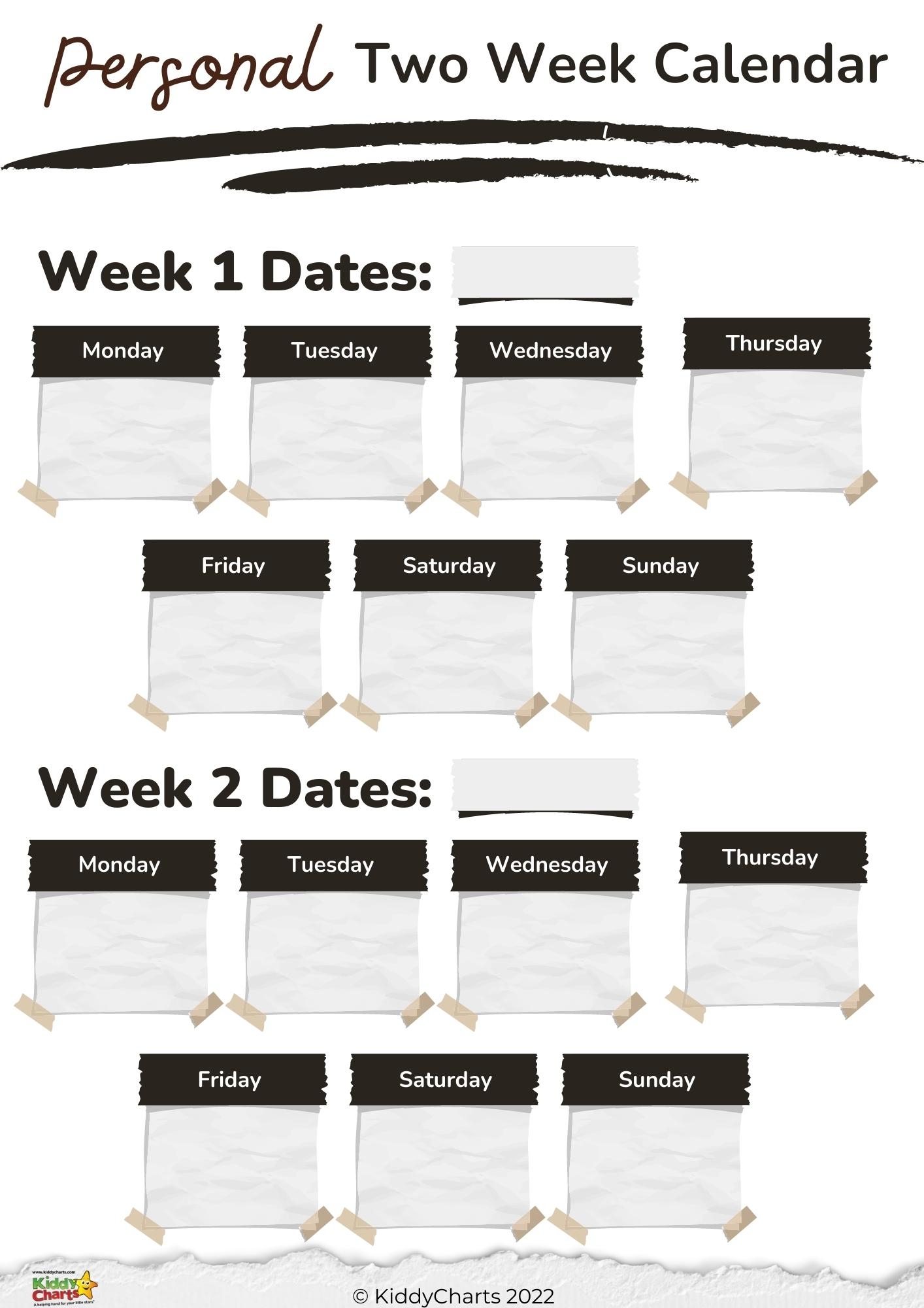 Printable 2 Week Calendar Template To Organise Your Life