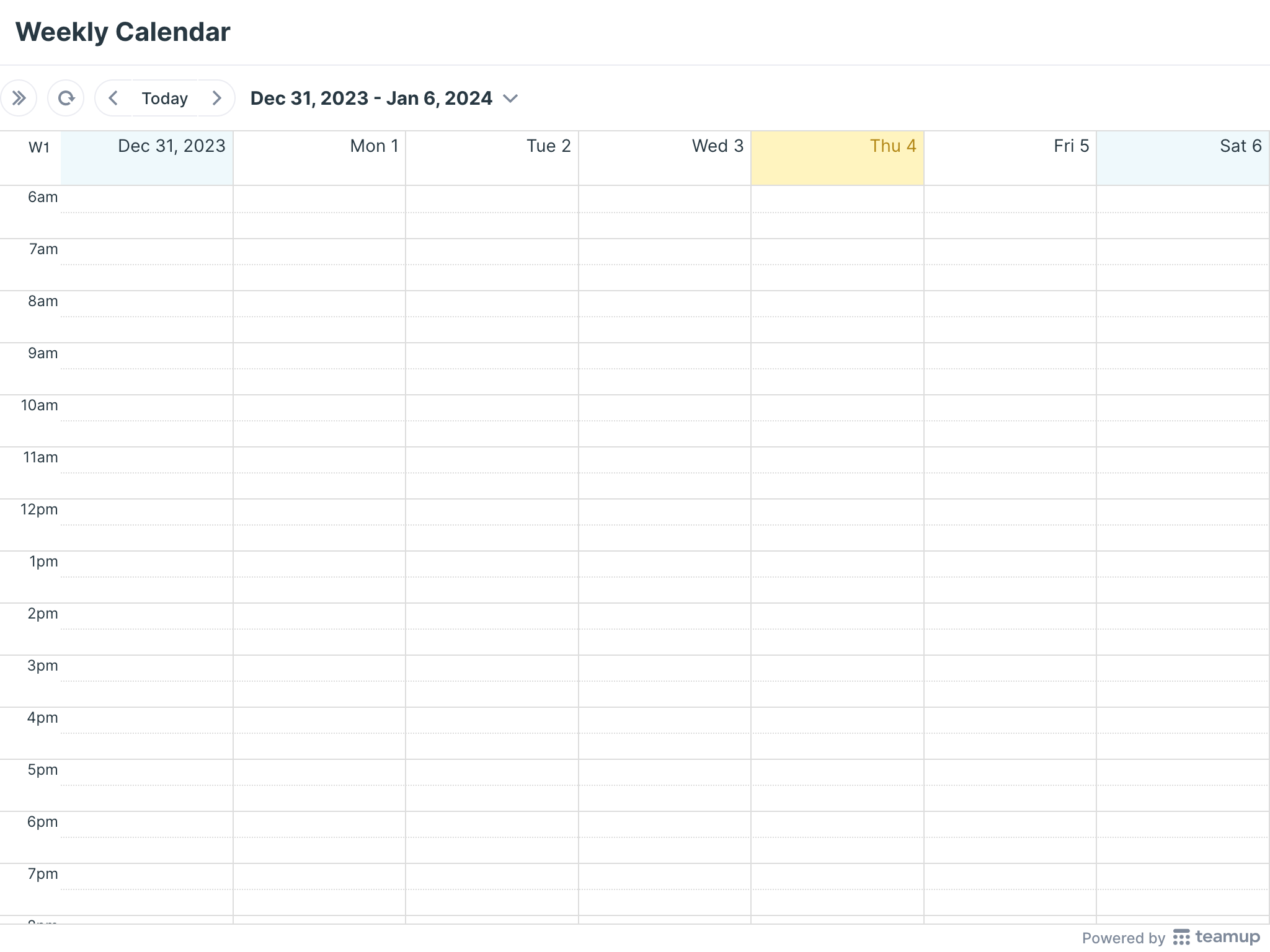 Printable 2024 Weekly Calendar Teamup