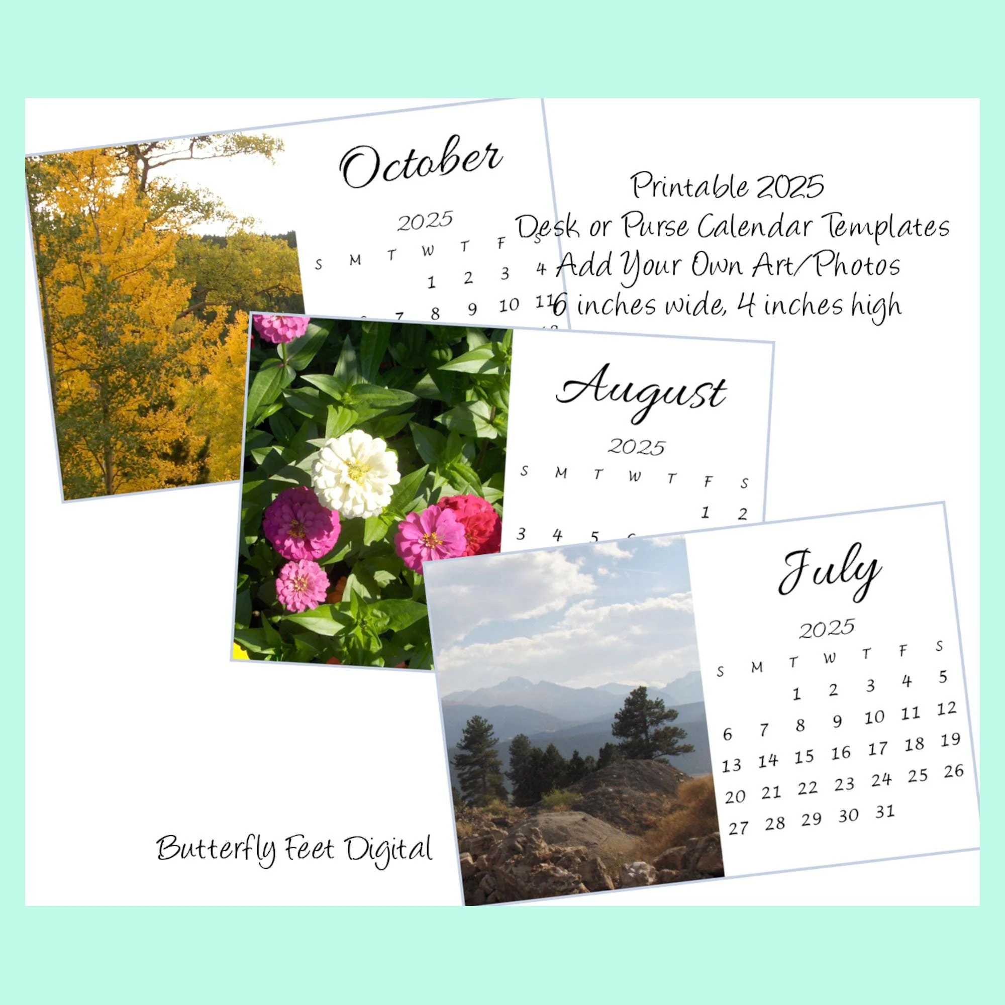 Printable 2025 Calendar Templates 6x4 Inch Horizontal View Desk Or Purse Add Your Own Art Or Photographs Digital Download Etsy Printable 2025 Calendar Templates 6x4 Inch Horizontal View Desk Or Purse Add Your Own Art Or Photographs Digital Download Etsy