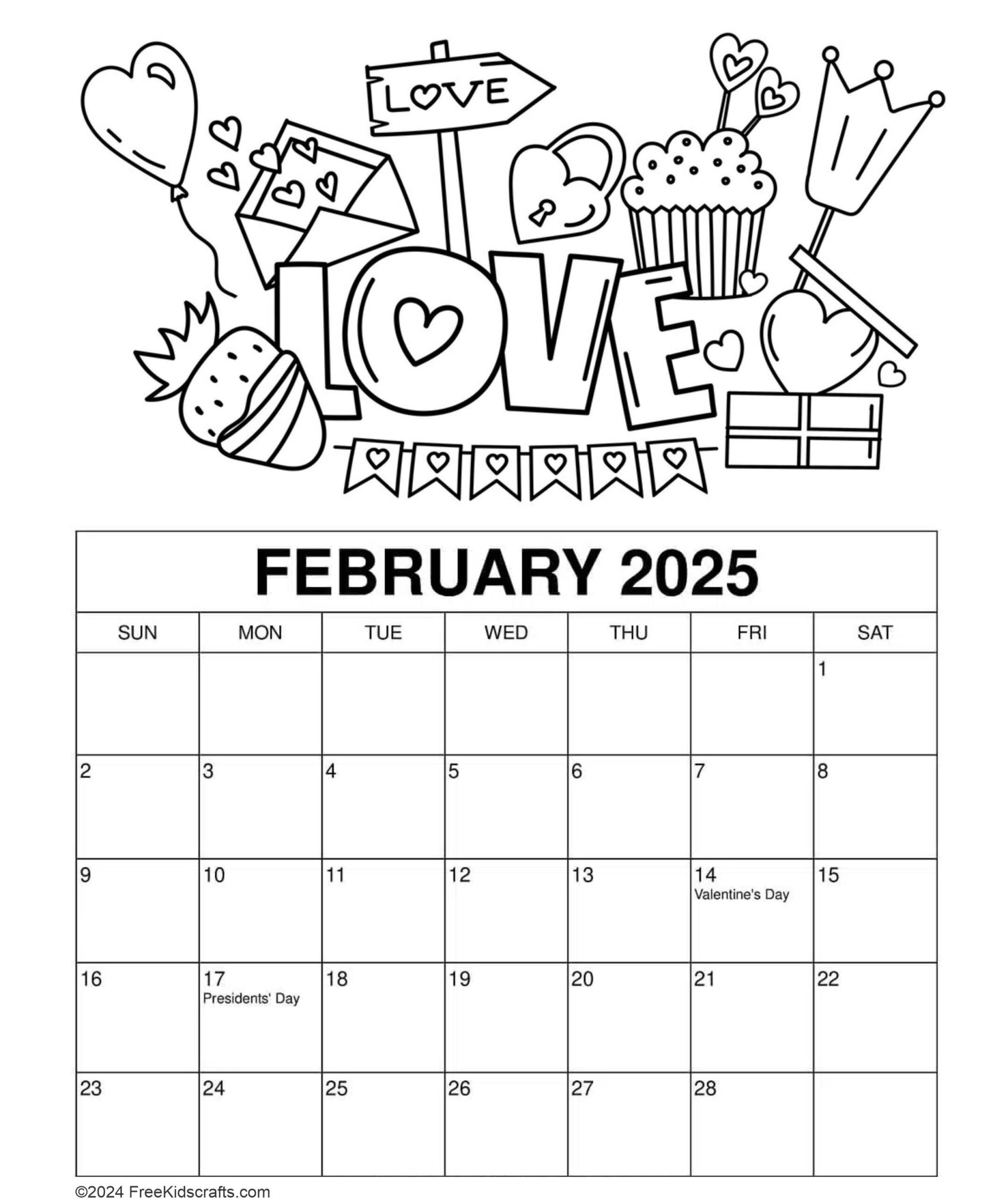 Printable 2025 Calendar Coloring
