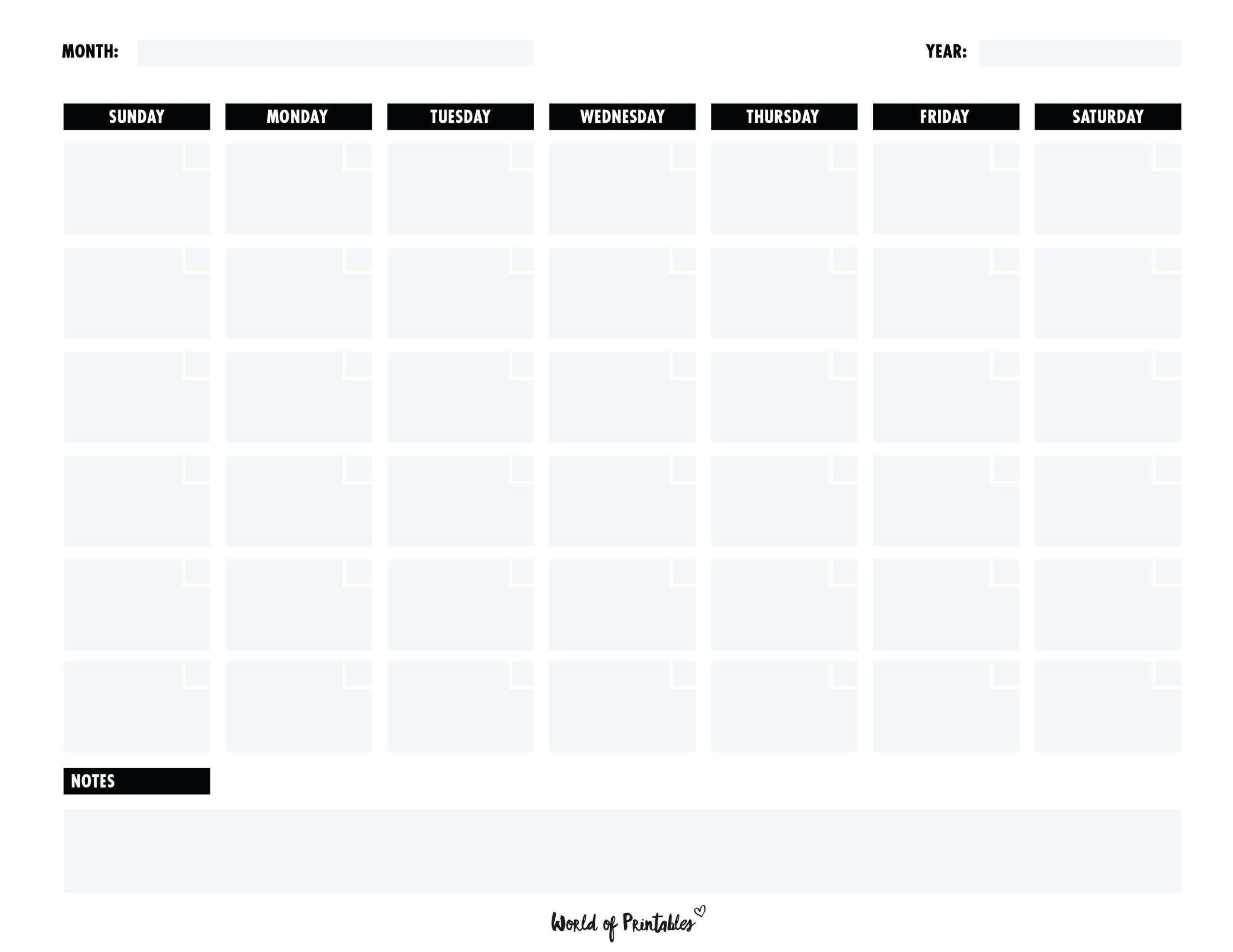 Free Printable Calendars Horizontal Monthly