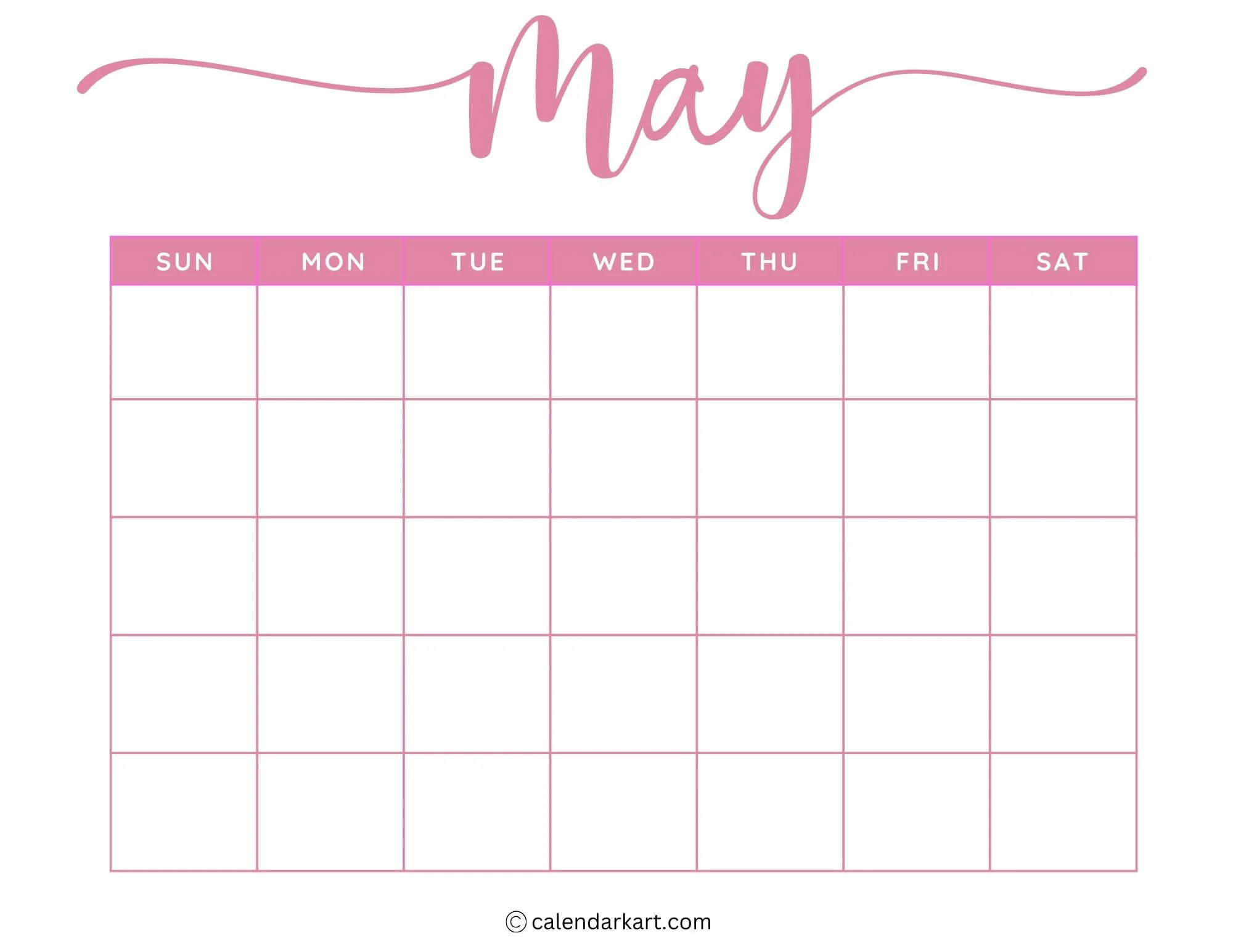 Printable Monthly Weekly And Yearly Blank Calendar Templates