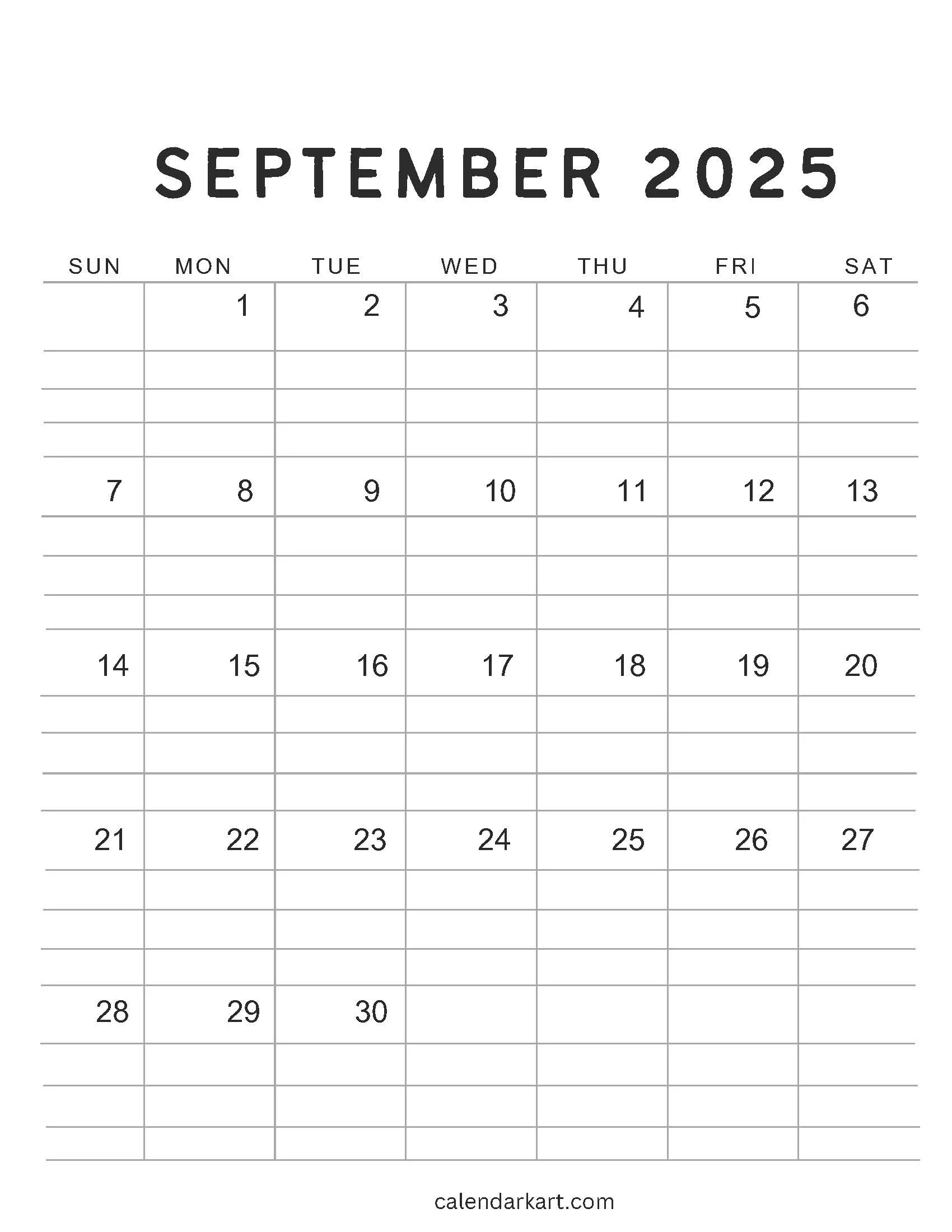 Printable September 2025 Calendar With Holidays Calendarkart