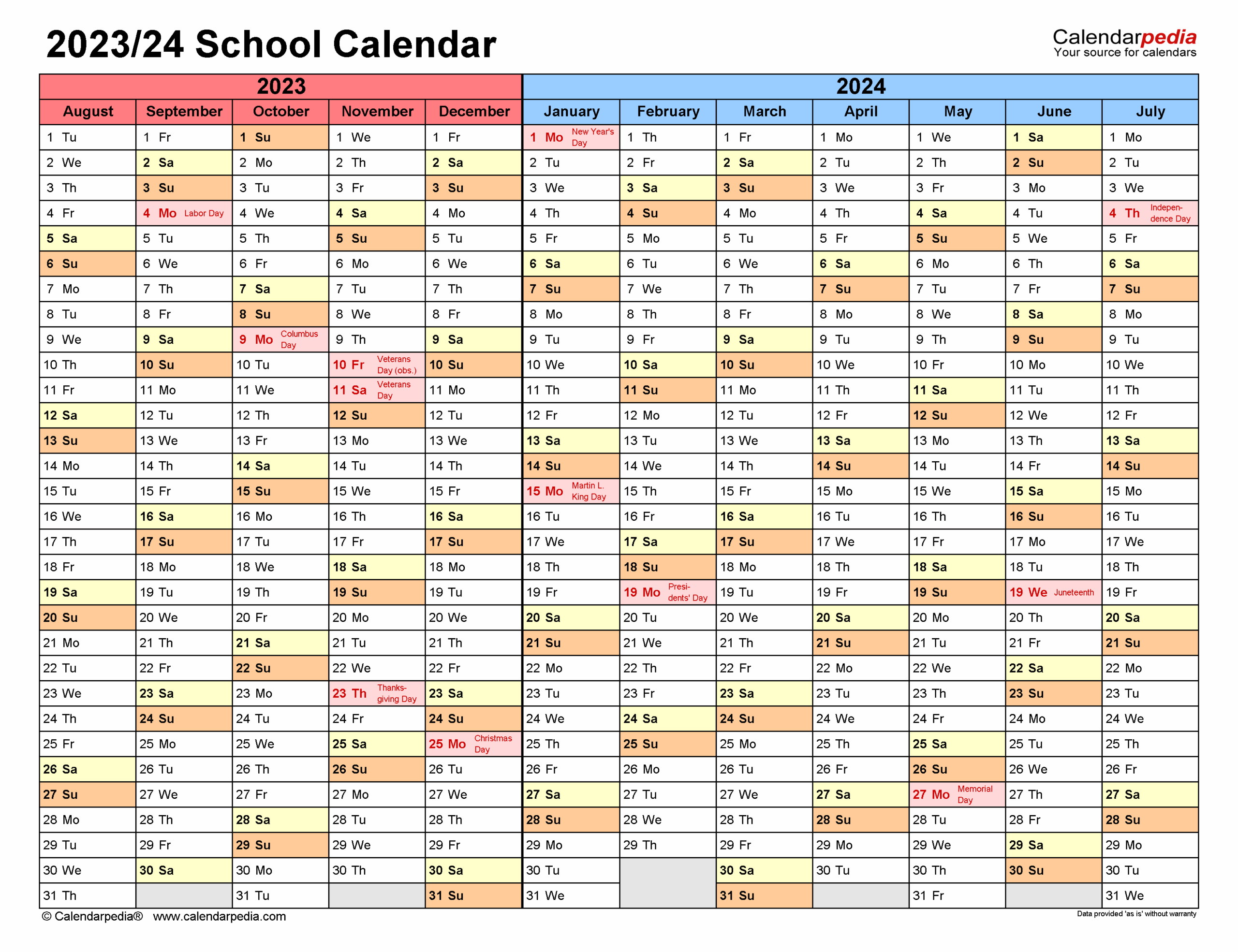 Calendar School Year Printable Calendar School Year Printable