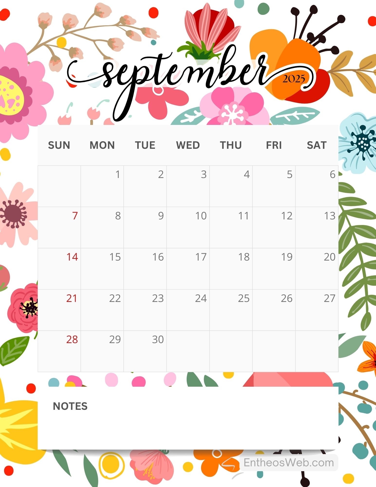 September 2025 Calendar Printables EntheosWeb