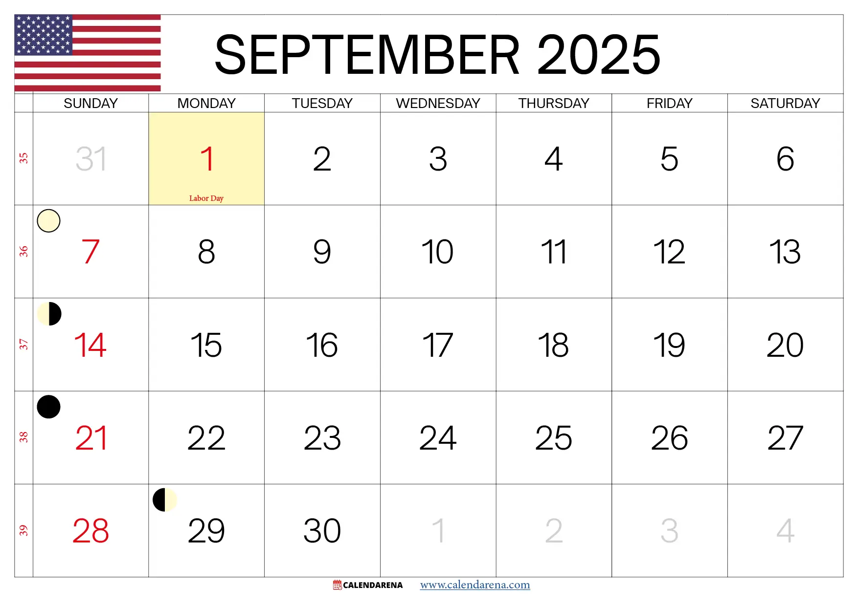 September 2025 Calendar Printable With Holidays