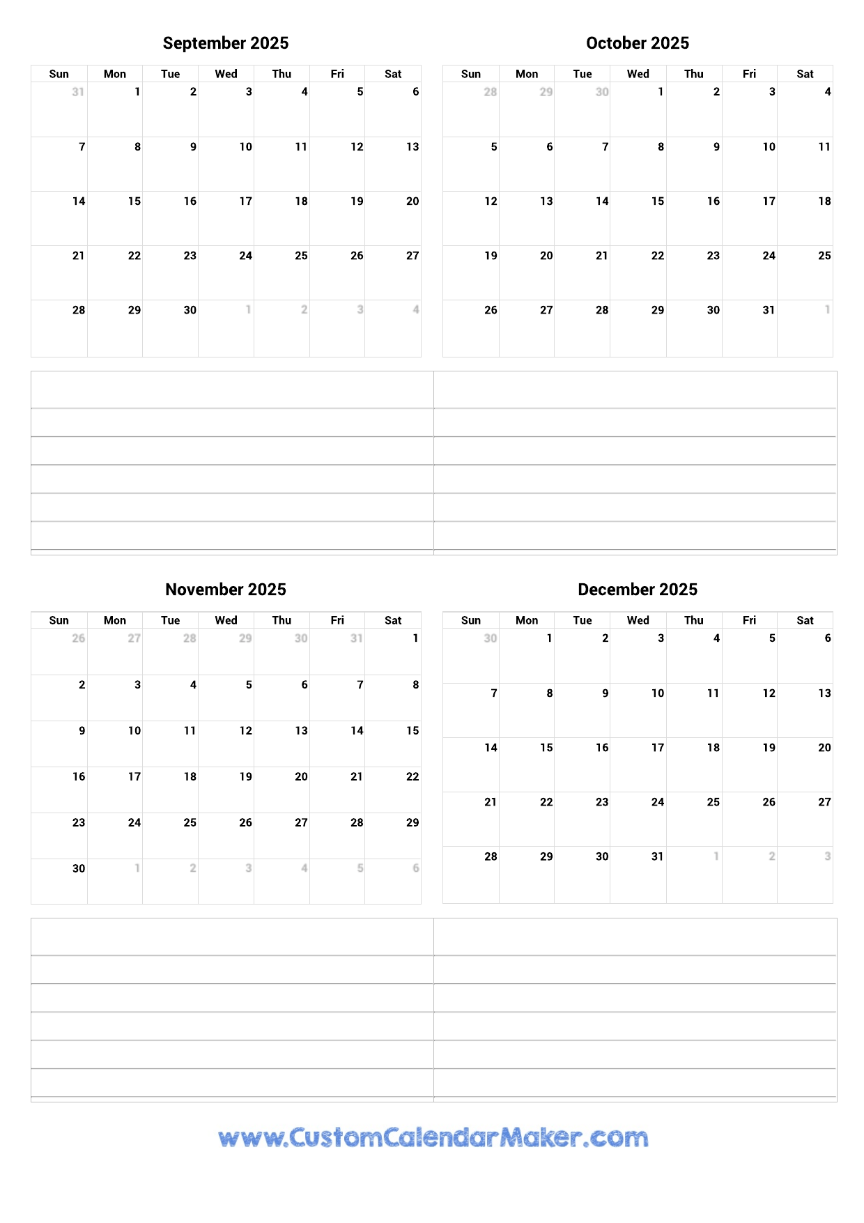 Printable Calendar Nov Dec 2025 Printable Calendar Nov Dec 2025