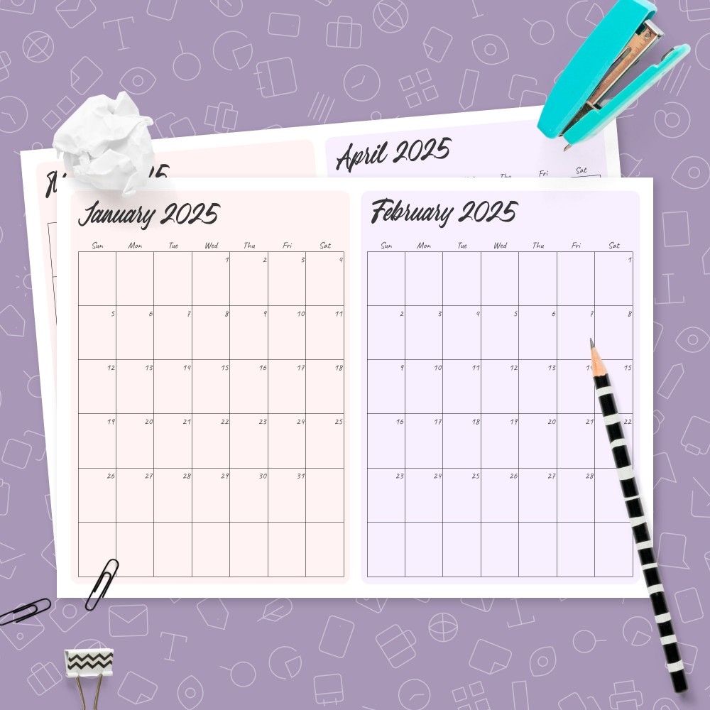 Two Month Printable Calendar