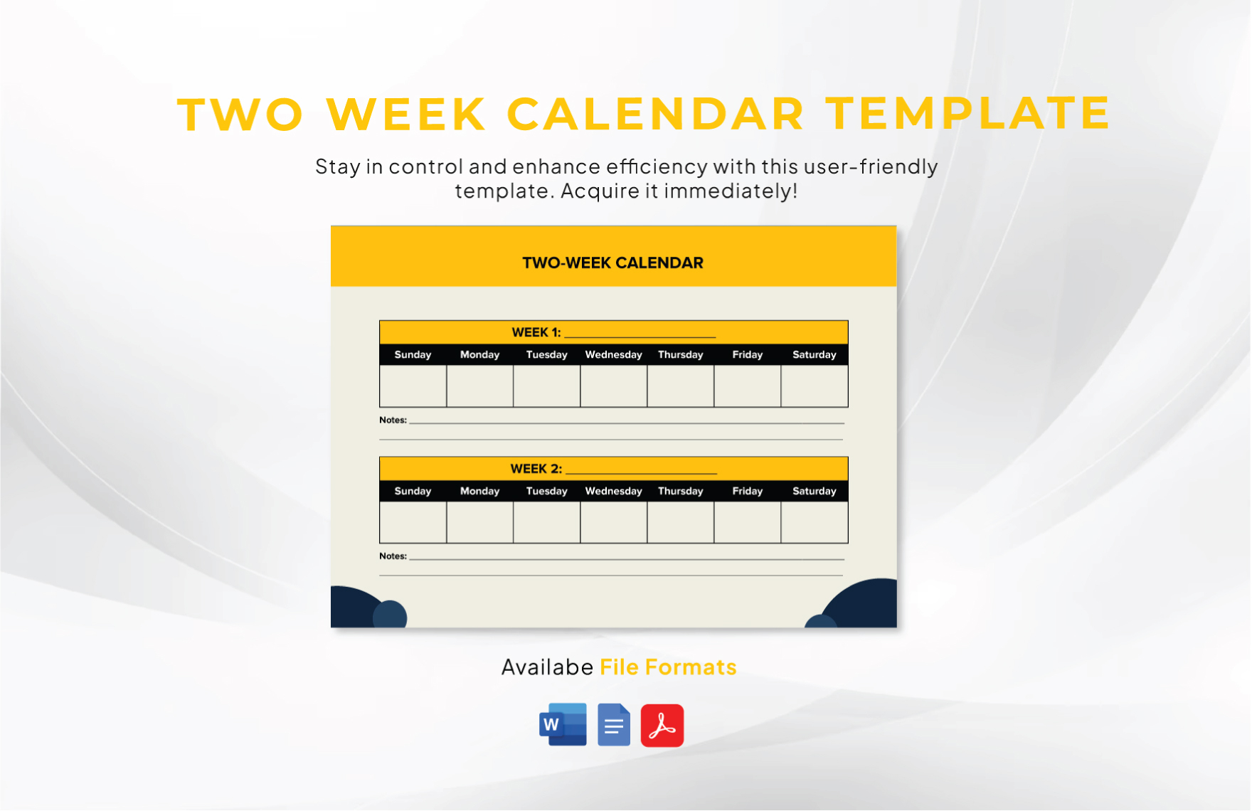 Two Week Calendar Printable Free