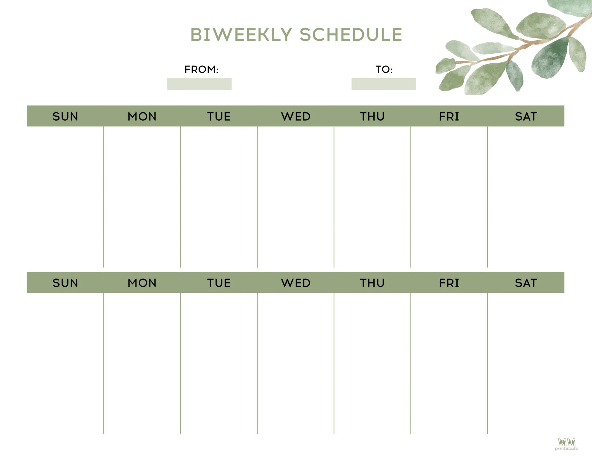 Two Week Planner Printable Printable Party Favors