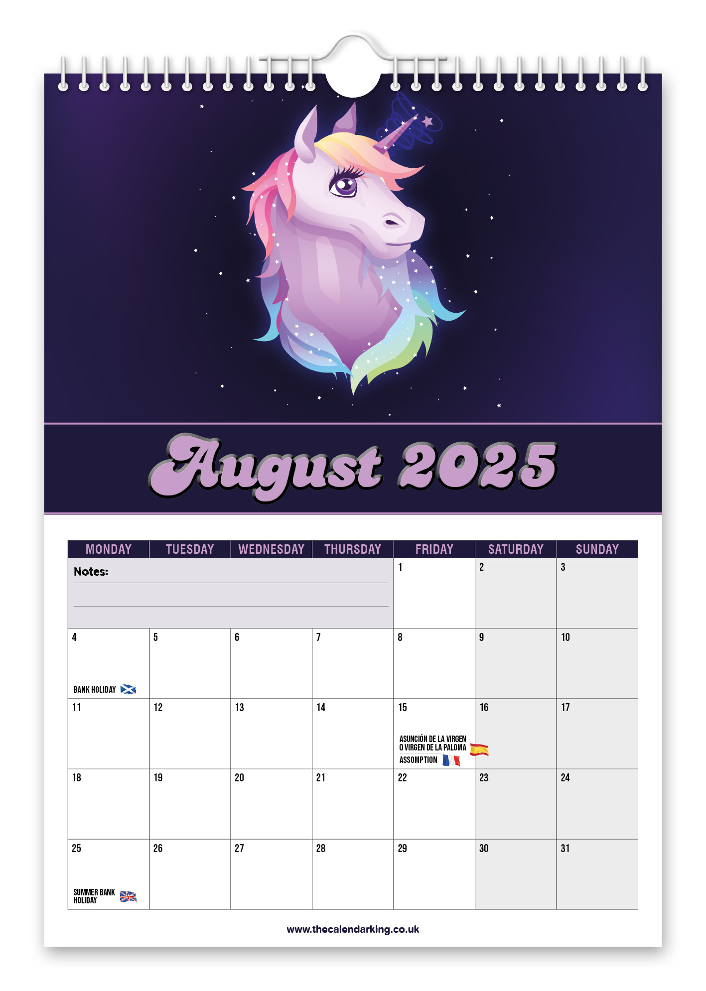 Unicorn 2025 Wall Calendar The Calendar King