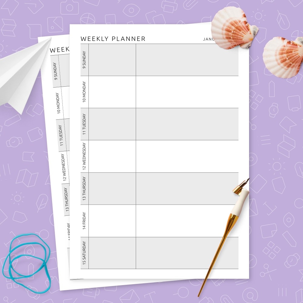Weekly Calendar Templates Download Printable PDF