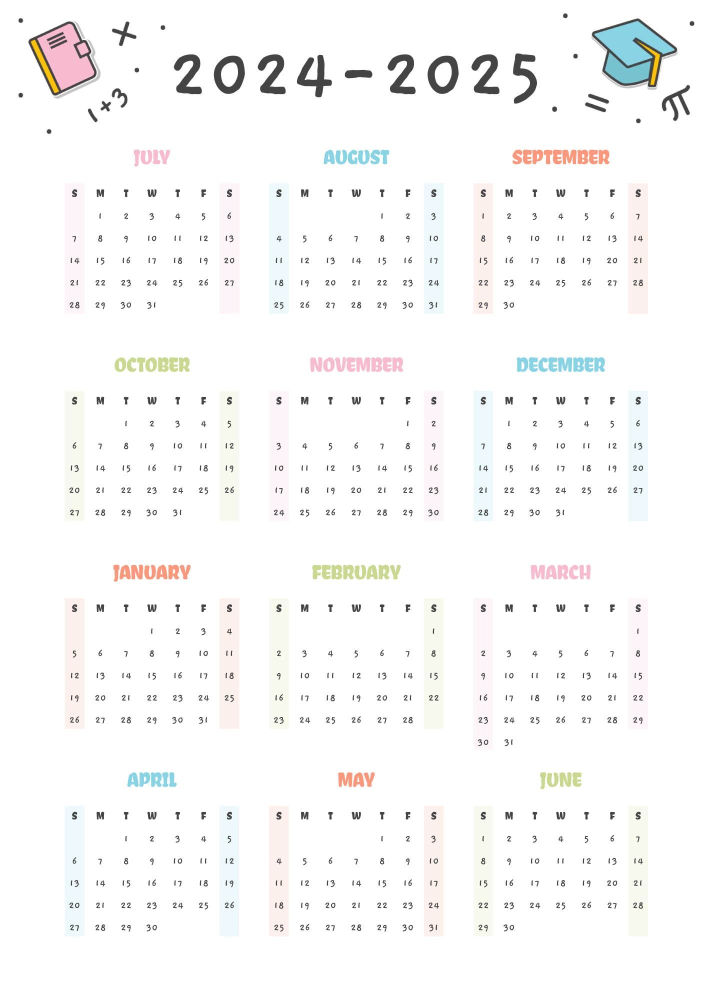 Yearly School Calendar 2024 2025 Free Google Docs Template Gdoc io Yearly School Calendar 2024 2025 Free Google Docs Template Gdoc io